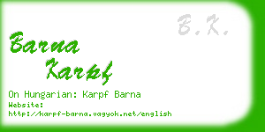 barna karpf business card